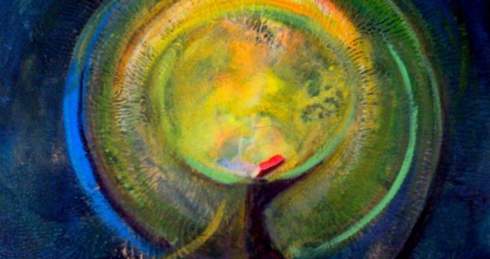 BLUE ROUND WHIRLING DERVISH BY KHUSRO SUBZWARI