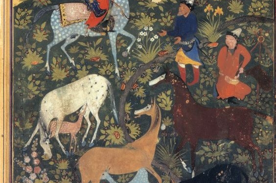 Timur Agha e il linguaggio degli animali 15 Miniatura Persiana dal libro Bustan del poeta Sa'di - 1562 dC.